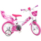Bicicleta copii Dino Bikes 12 Little Heart alb si roz