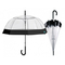 Umbrela dama automata Perletti forma cupola cu margine neagra
