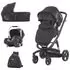 Carucior Chipolino Electra 3 in 1 negru cu cadru negru