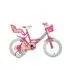 Bicicleta roz cu inimioare 16"