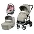 Carucior 3 in 1 Peg Perego Veloce, Lounge,  0 - 22 kg, Graphic Gold, Negru / Bej