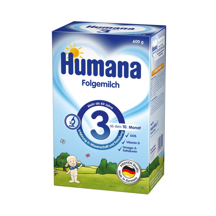 Lapte praf Humana 3 de la 10 luni 600 g
