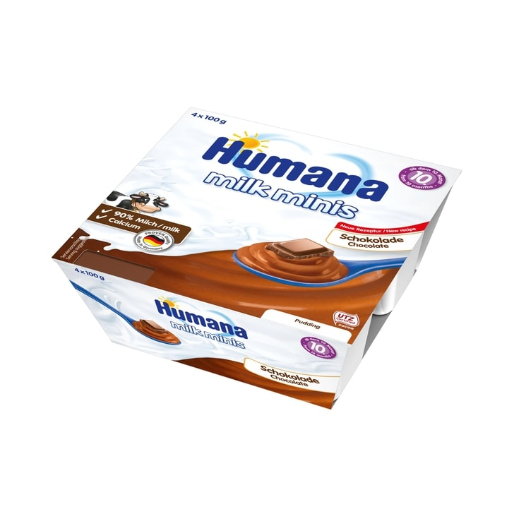 Budinca Humana cu gust de ciocolata de la 10 luni 4x100 g