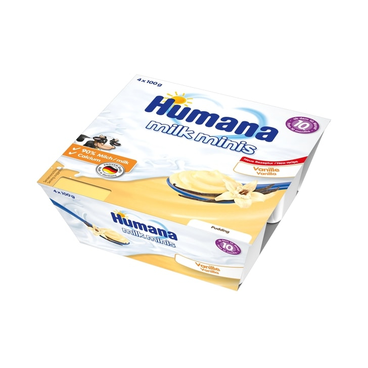 Budinca Humana cu gust de vanilie de la 10 luni 4x100 g