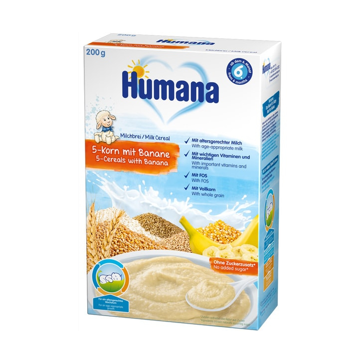 Cereale Humana cu 5 cereale si banane de la 6 luni 200 g