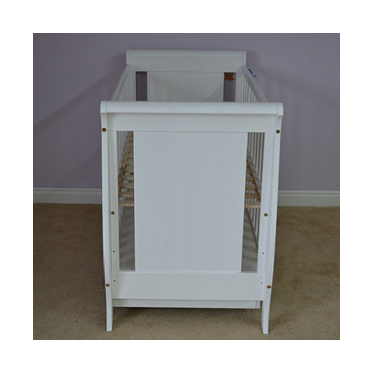 Patut copii din lemn Hubners Mira 120x60 cm alb cu sertar