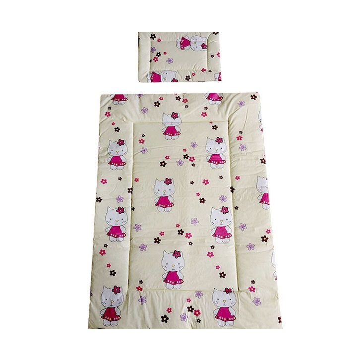 Lenjerie patut Hubners Kitty Floricele 5 piese crem
