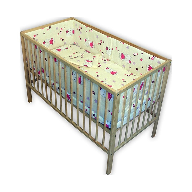 Lenjerie patut Hubners Kitty Floricele 5 piese crem