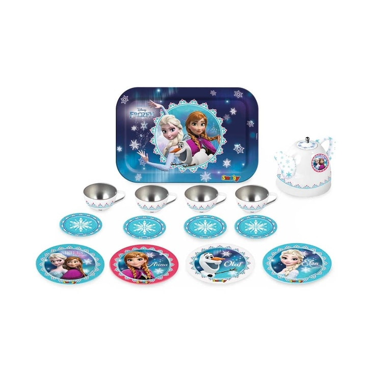 Set de servit ceaiul din metal Smoby Frozen cu 14 accesorii