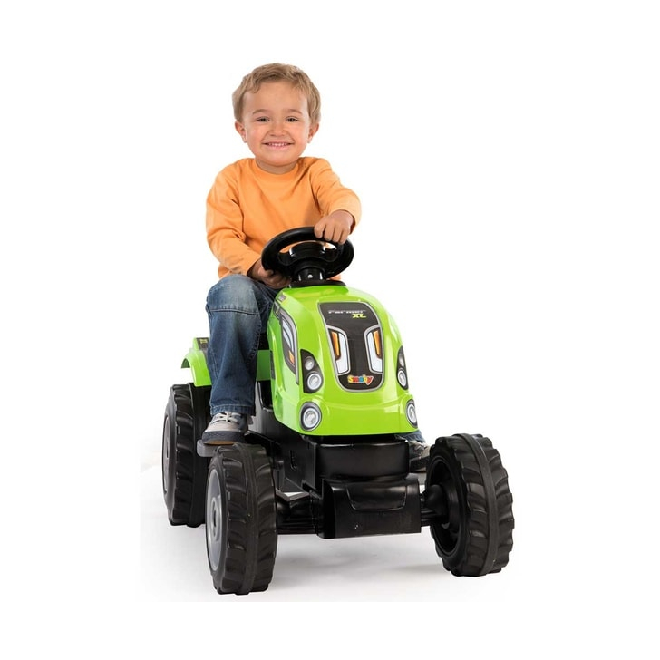 Tractor cu pedale si remorca Smoby Farmer XL verde