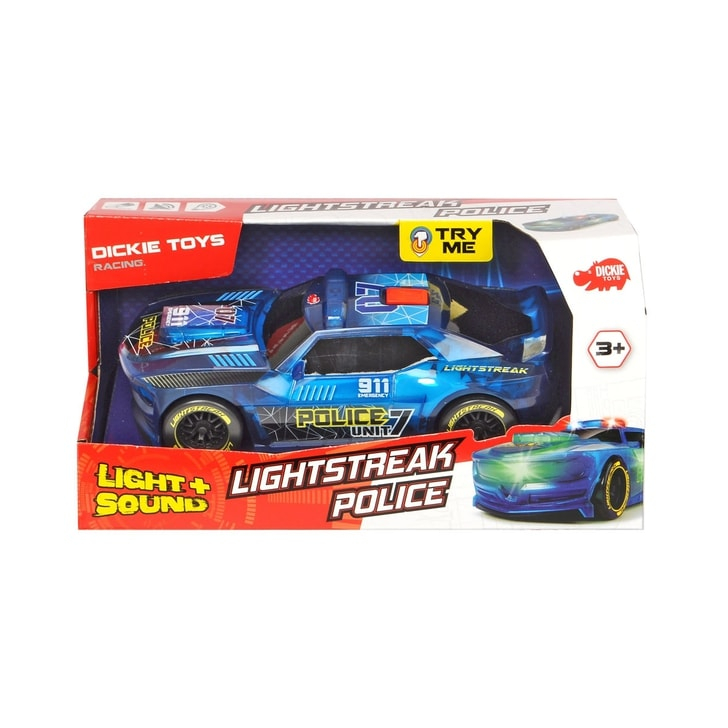 Masina de politie Dickie Toys Lightstreak Police cu sunete si lumini