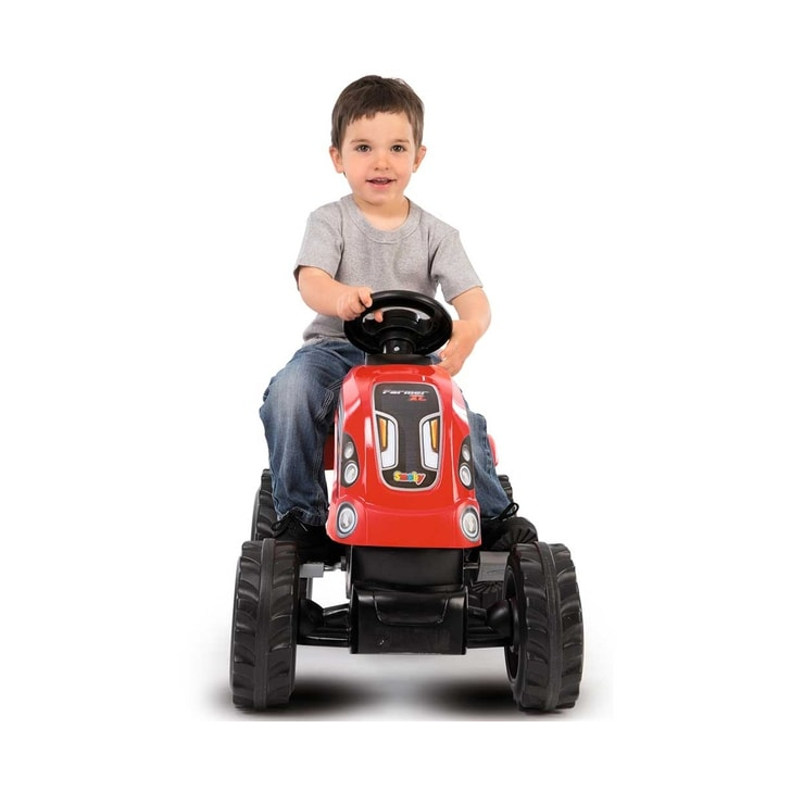 Tractor cu pedale si remorca Smoby Farmer XL rosu