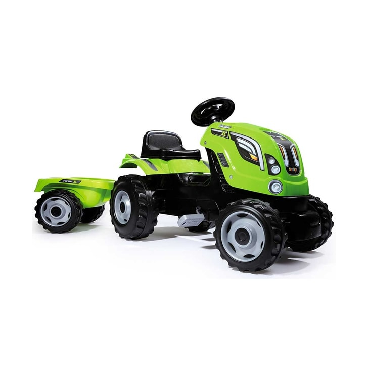 Tractor cu pedale si remorca Smoby Farmer XL verde