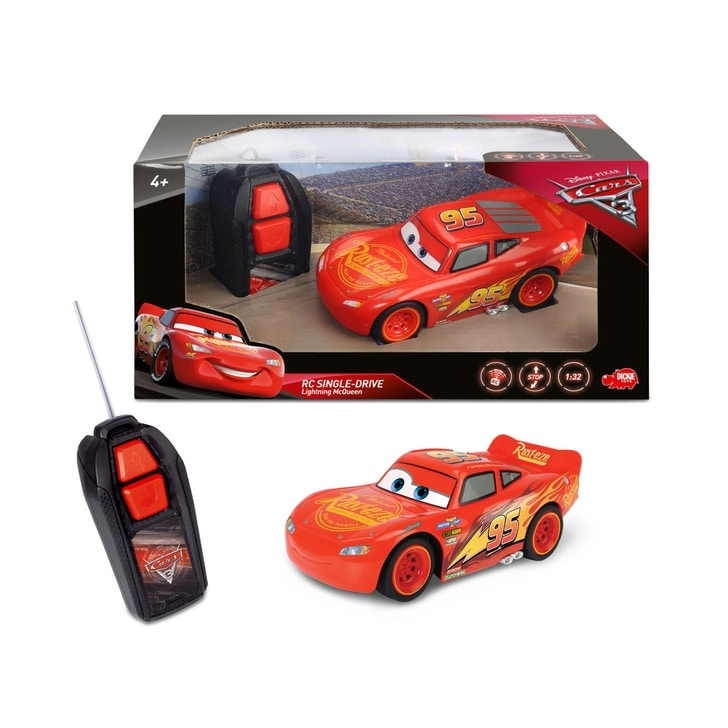 Masina Dickie Toys Cars 3 Single-Drive Lightning McQueen cu telecomanda