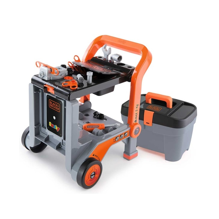 Masa de lucru Smoby Black & Decker 3 in 1 cu trusa de accesorii