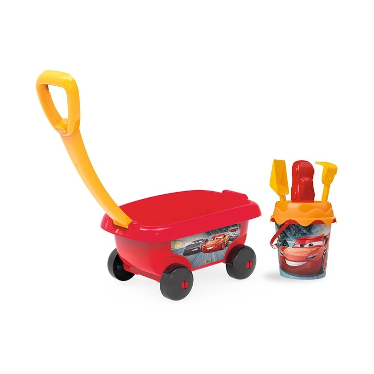 Set jucarii nisip Smoby Carucior Cars cu accesorii