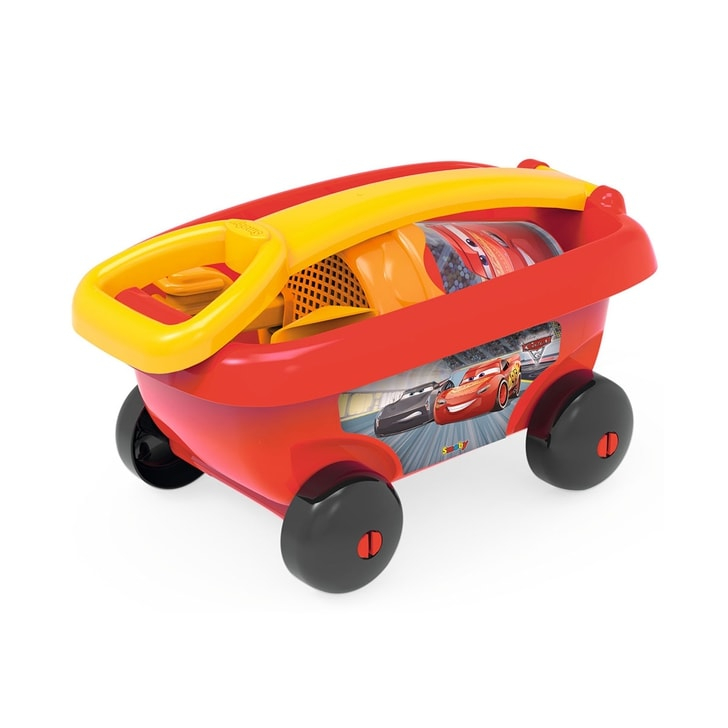 Set jucarii nisip Smoby Carucior Cars cu accesorii