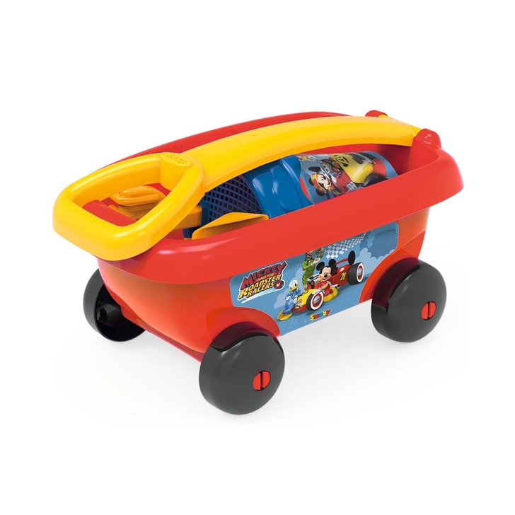 Set jucarii nisip Smoby Carucior Mickey cu accesorii