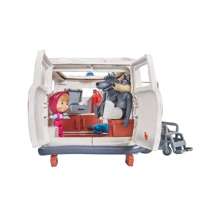 Masina Simba Masha and the Bear Ambulance cu accesorii