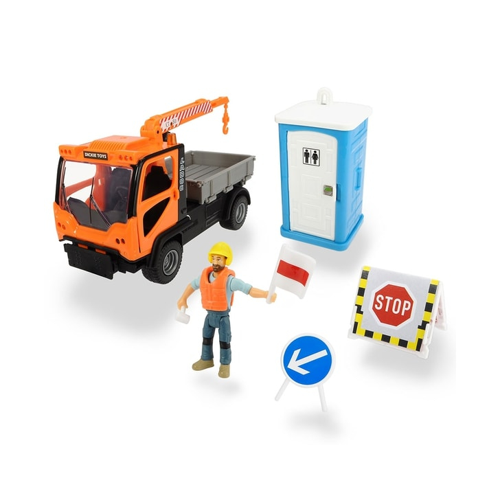 Camion Dickie Toys Playlife M.T. Ladog Service Set cu figurina si accesorii