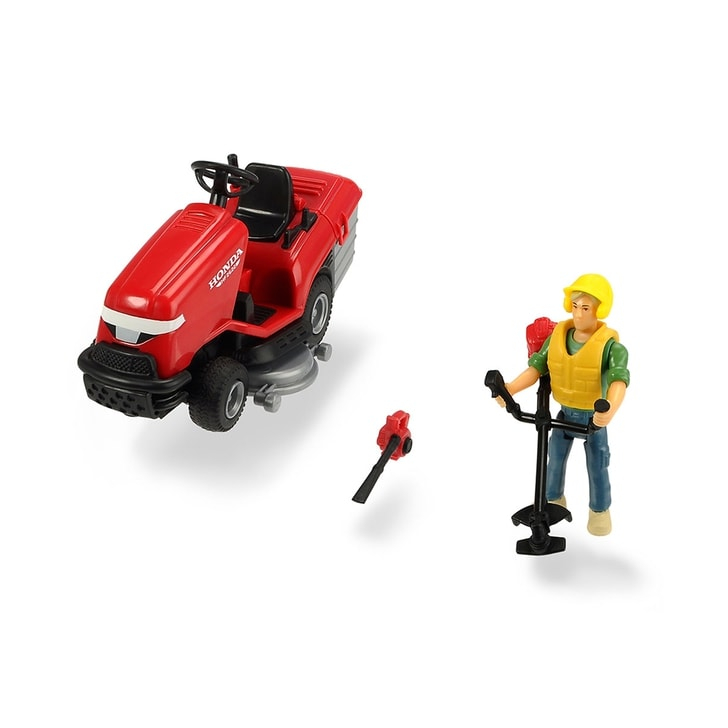 Masina de tuns iarba Dickie Toys Playlife Lawn Mower Set cu figurina si accesorii
