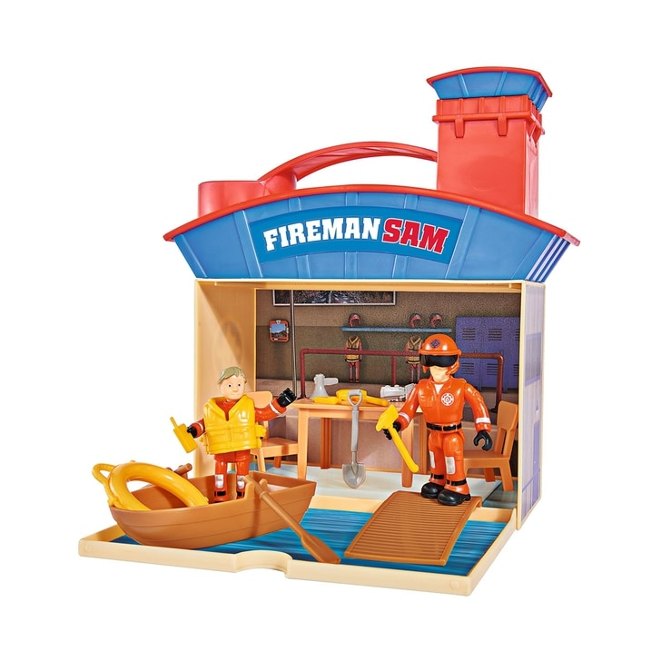 Jucarie Simba Statie salvamar Ocean Rescue Fireman Sam Wasserwacht cu 2 figurine si accesorii