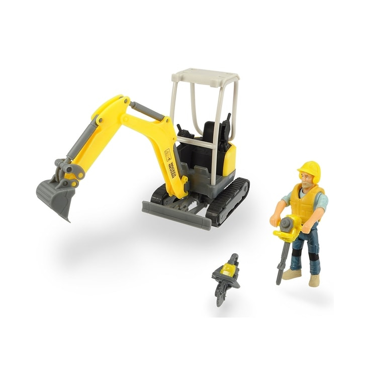 Excavator Dickie Toys Playlife Excavator Set cu figurina si accesorii