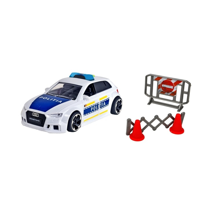 Masina de politie Dickie Toys Audi RS3 cu accesorii