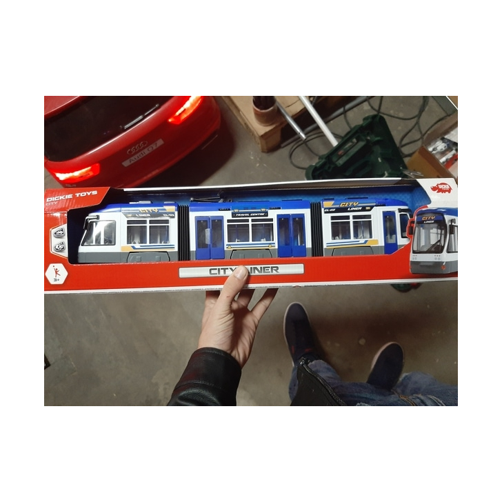 Tramvai Dickie Toys City Liner albastru