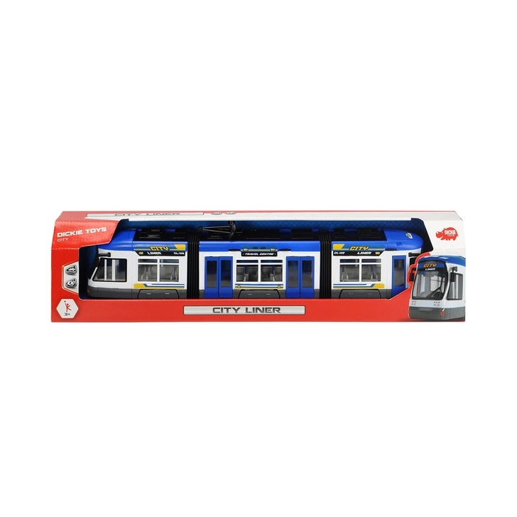Tramvai Dickie Toys City Liner albastru