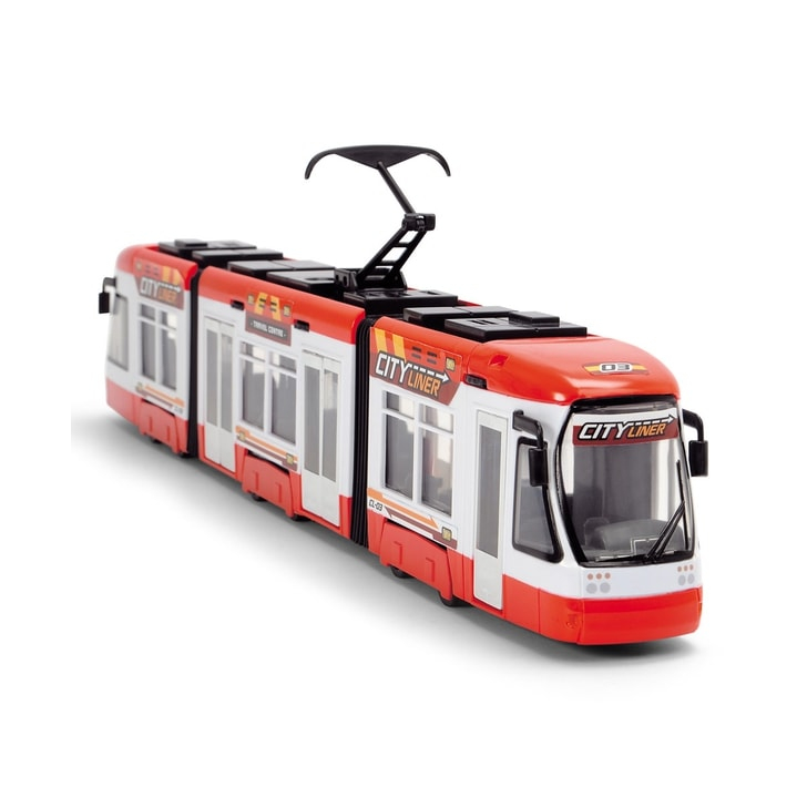 Tramvai Dickie Toys City Liner rosu