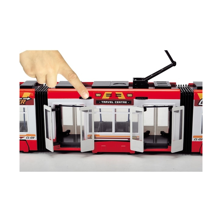 Tramvai Dickie Toys City Liner rosu