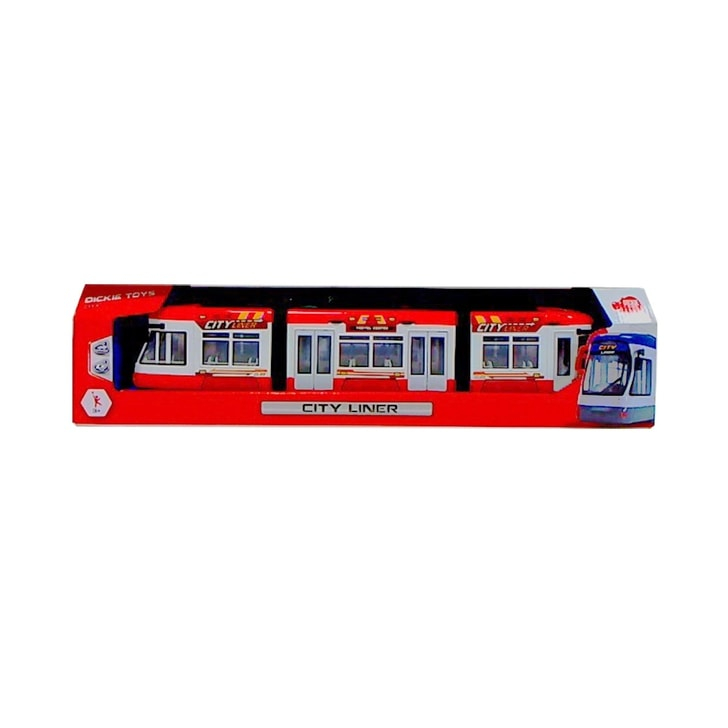 Tramvai Dickie Toys City Liner rosu