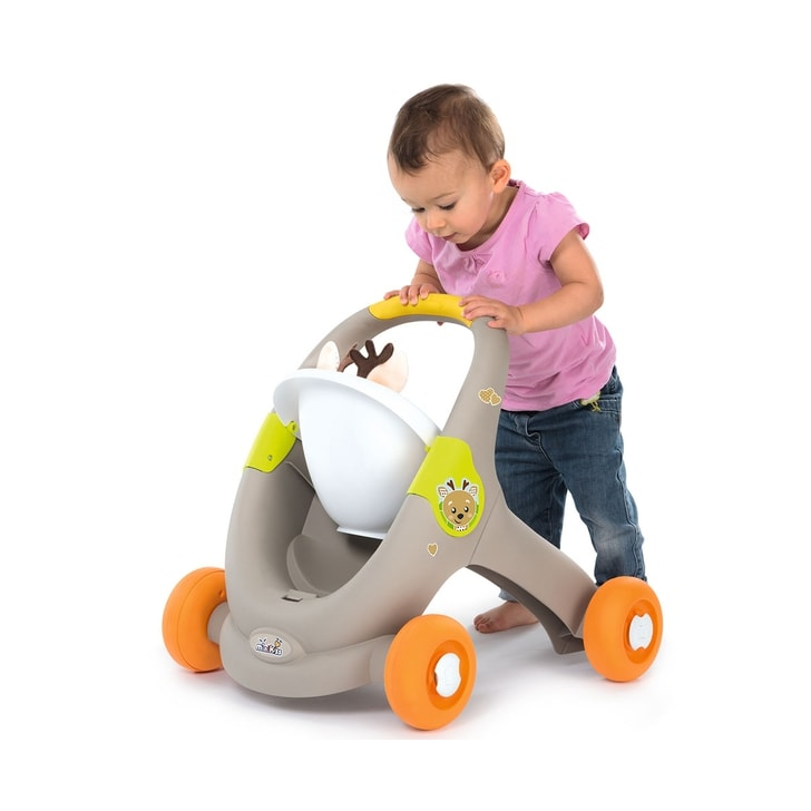 Carucior pentru papusi Smoby Minikiss 3 in 1 gri