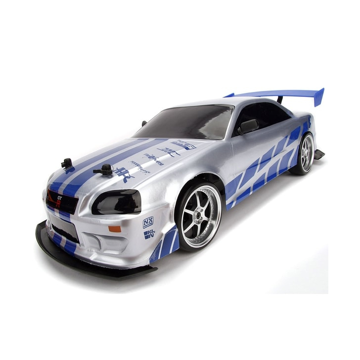 Masina Jada Toys Fast and Furious Nissan Skyline GTR Drift cu anvelope si telecomanda