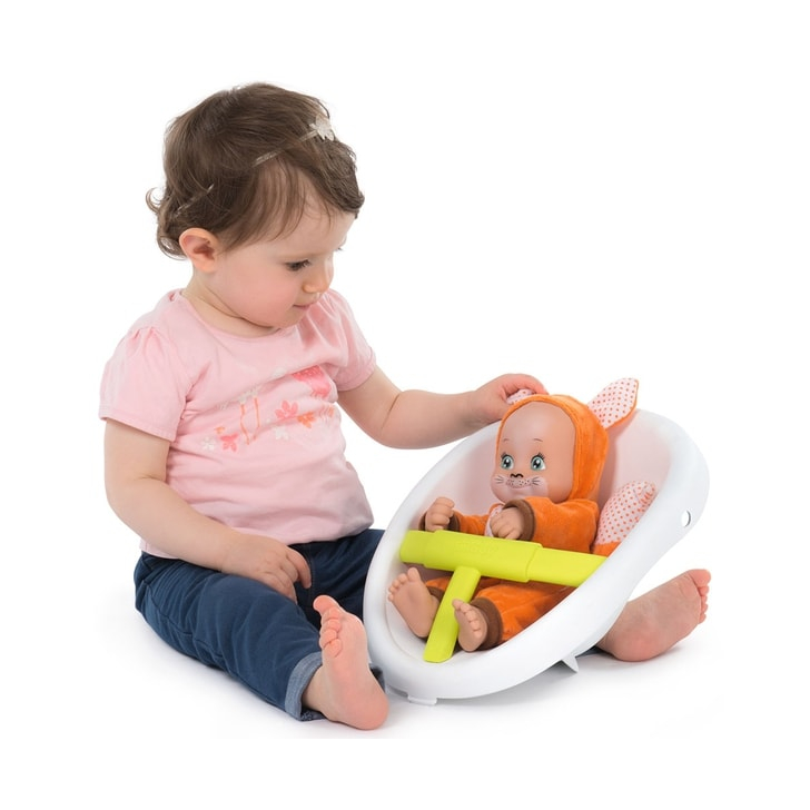 Carucior pentru papusi Smoby Minikiss 3 in 1 gri