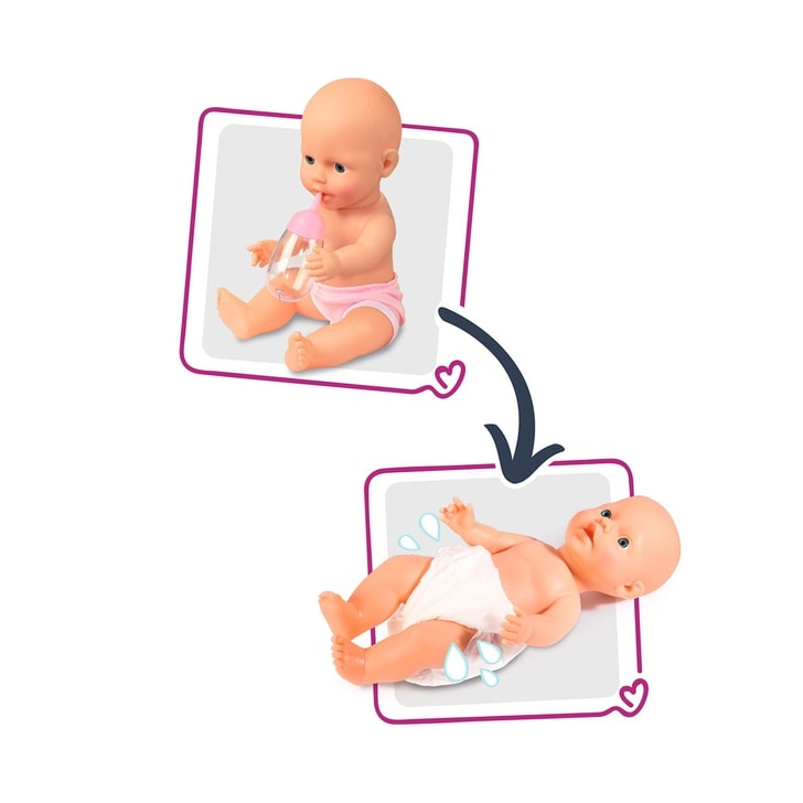 Set cadita si accesorii pentru papusi Smoby Baby Nurse Nursery mov