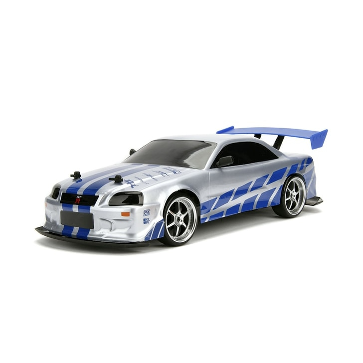 Masina Jada Toys Fast and Furious Nissan Skyline GTR Drift cu anvelope si telecomanda