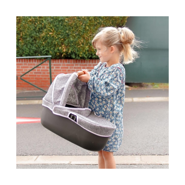 Carucior pentru papusi Smoby Quinny Combi 3 in 1 gri