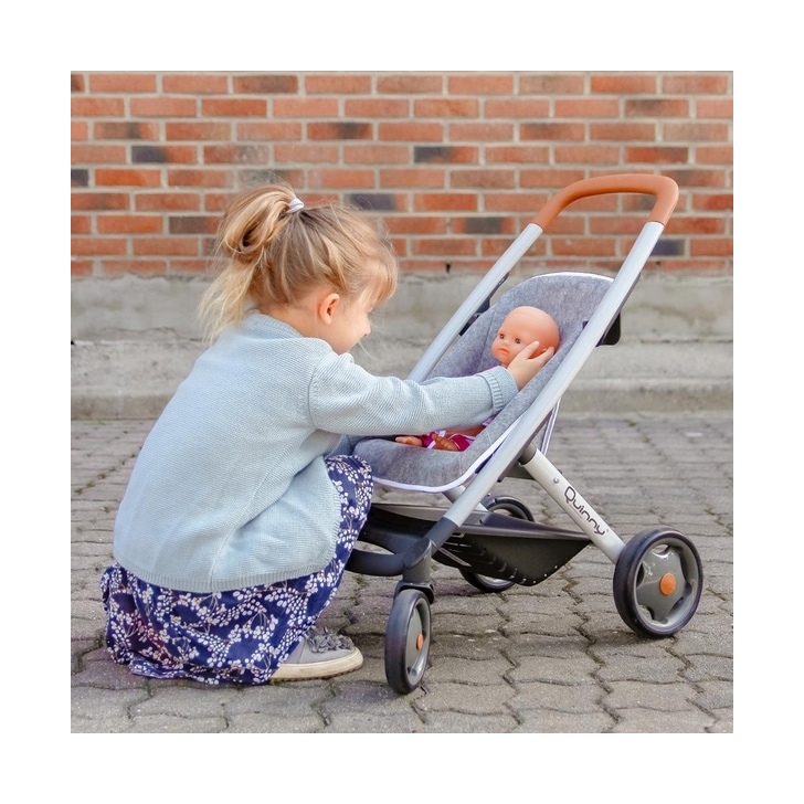 Carucior pentru papusi Smoby Quinny Combi 3 in 1 gri