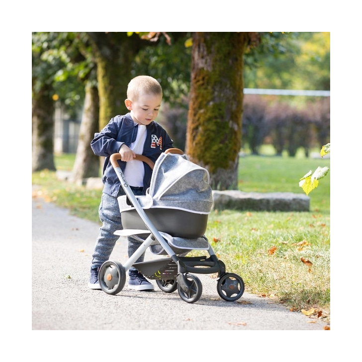 Carucior pentru papusi Smoby Quinny Combi 3 in 1 gri