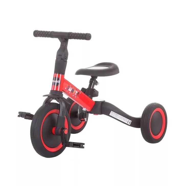 Tricicleta si bicicleta pentru copii Chipolino Smarty 2 in 1 red