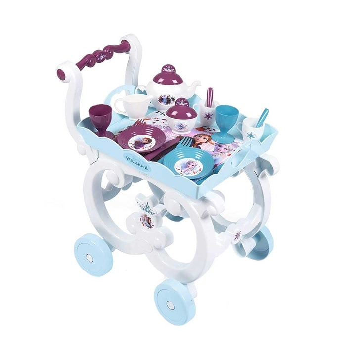 Carucior servire ceai Smoby Frozen 2 XL cu 17 accesorii