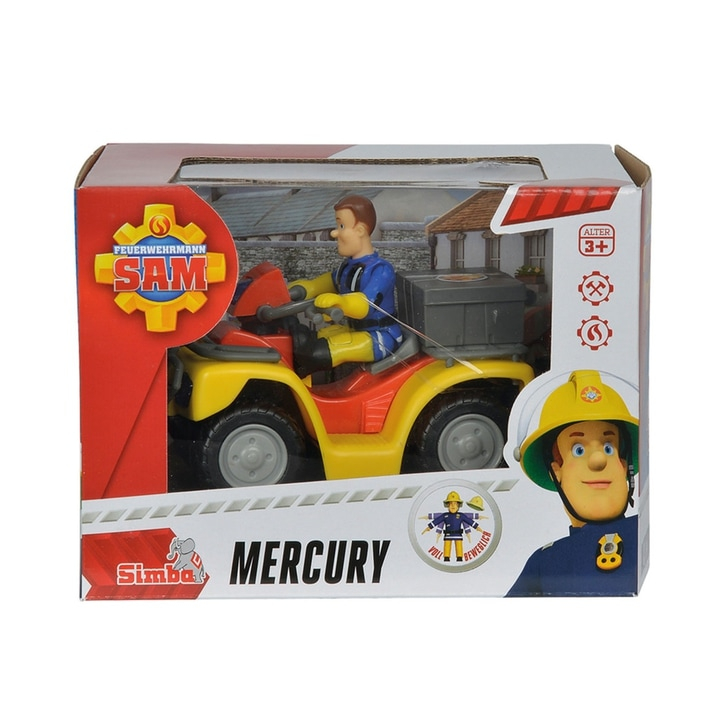 ATV Simba Fireman Sam, Sam Mercury Quad cu figurina Sam si accesorii