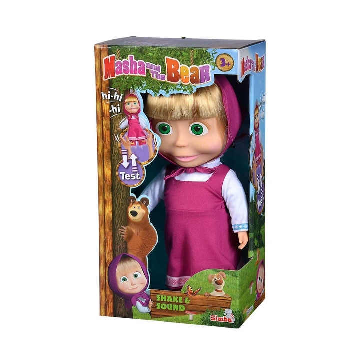 Papusa Simba Masha and the Bear, Masha Shake & Sound 30 cm