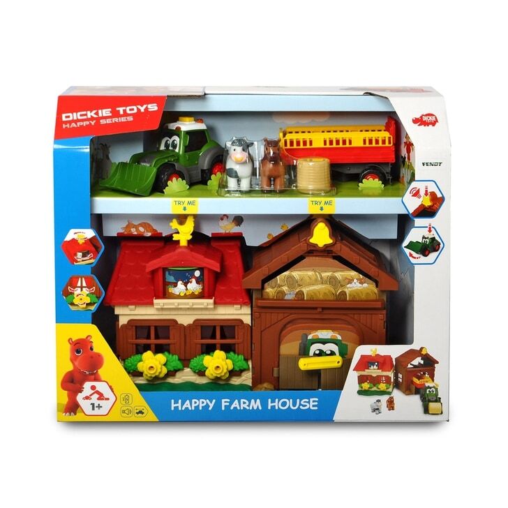 Set Dickie Toys Happy Farm House cu tractor si accesorii