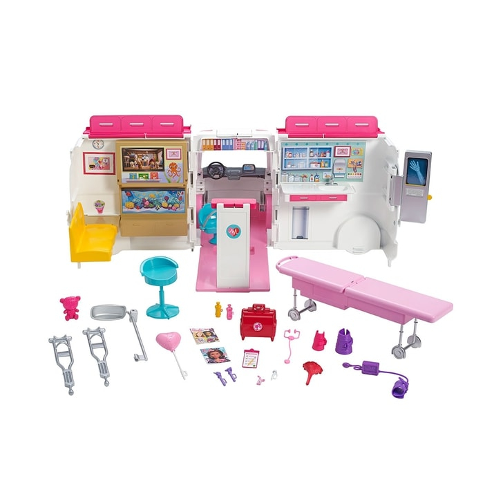 Masina ambulanta Barbie by Mattel I can be Clinica mobila 2 in 1