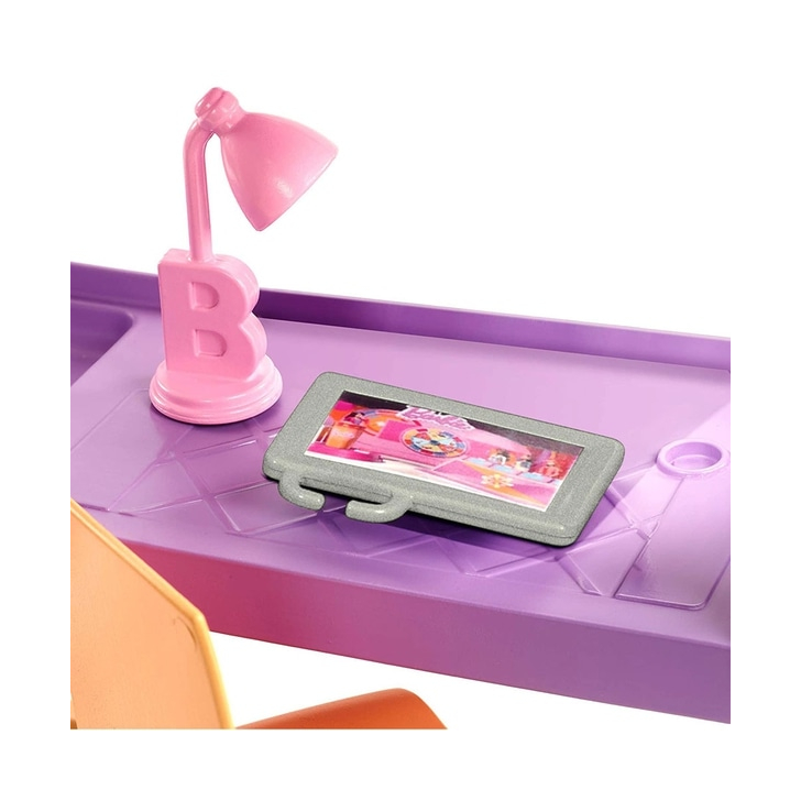 Set Barbie by Mattel Estate Birou cu pat supraetajat, papusa si accesorii