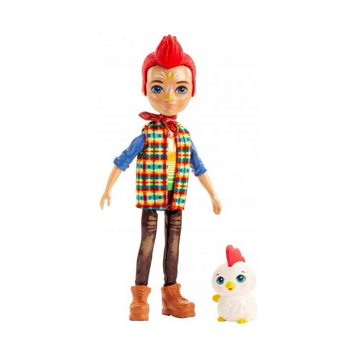Papusa Enchantimals by Mattel Redward Rooster cu figurina Cluck
