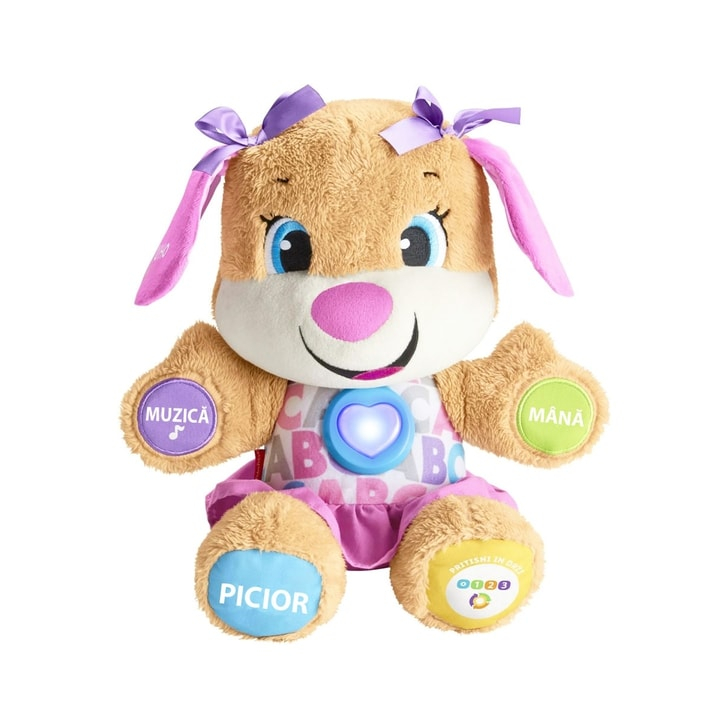 Jucarie de plus Fisher Price by Mattel Laugh and Learn Sis Catelusa vorbitoare in limba romana